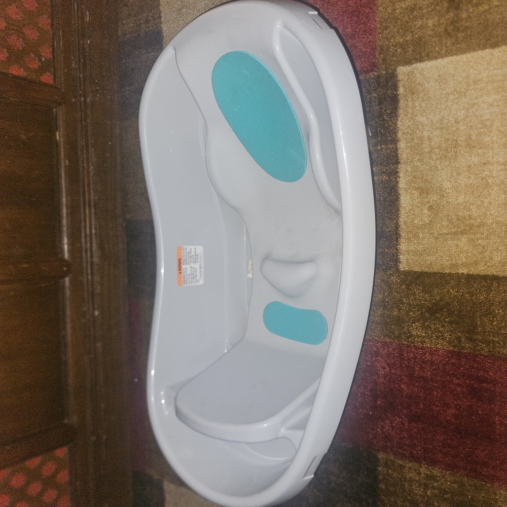 White and Teal Baby Bath Tub